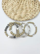 Load image into Gallery viewer, SILVER MARBLE BRACELET SET
