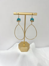 Load image into Gallery viewer, OCEAN GOLD TURQUOISE HOOP
